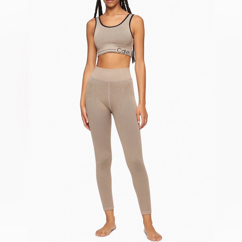 TOP/BOTTOM SET: Calvin Klein Performance Ribbed set in Black